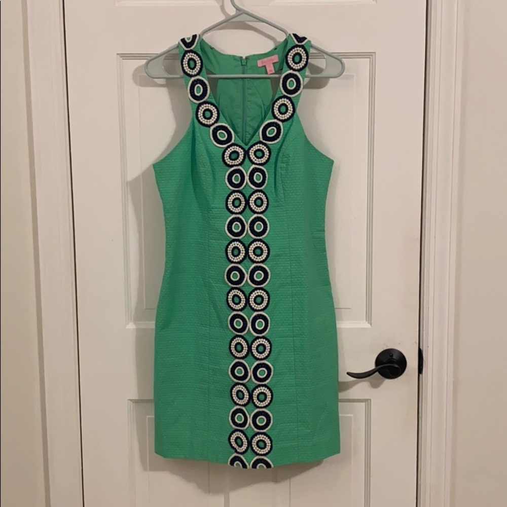 Lily Pulitzer Trudy Kelly Green shift dress sz4